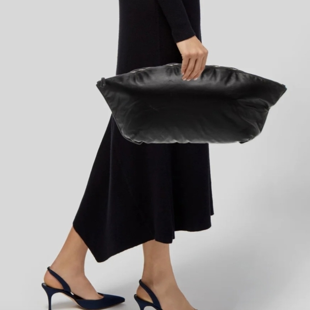 The Row Black Leather XL Dante Clutch Bag - Picture 6 of 6
